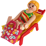Poppetje op ligstoel